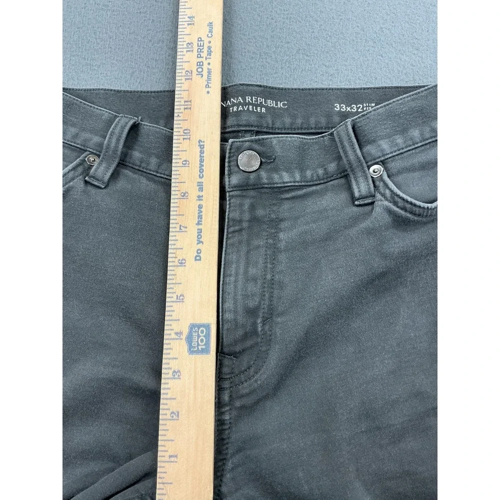 Banana Republic Traveler Jeans Mens 33x31 Gray Slim Straight Stretch‎ Denim